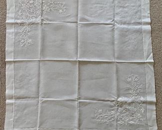 Vintage Linen Tablecloth - 35" x 35": $35