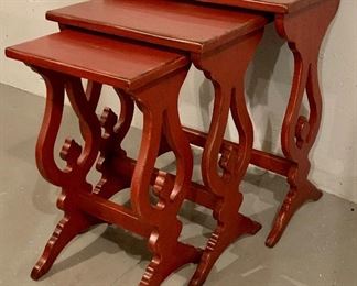 Item 111: Nesting Tables: $165 for set of 3 Small - 14"l x 10"w x 23.5"h Medium - 18.25"l x 12"w x 24.75"h Large - 22.25"l x 14.5"w x 26.5"h
