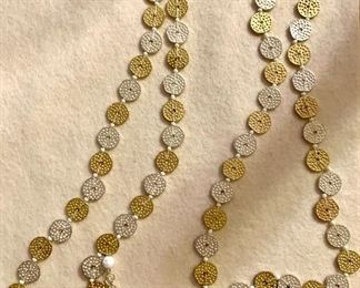 Lot 2: Heavy weight gold and silver, long necklace: $15