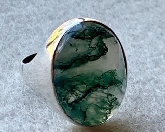 Jewelry 14: Love this ring! Shined up the sterling and cleaned this fascinating stone! Looks like a crystal ball!: $40