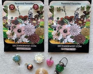 Jewelry 16: Pretty little lot! Seed packages - look close - you will see earrings affixed to the top of the package and the inside of the packages contain crystals, not seeds. The other items are cute randoms: $25