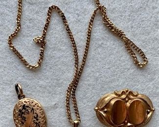 Jewelry 18: 1870s GF Locket, Sterling Pendant and Antique Pin/Pendant: $50