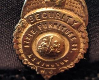 Vintage Dixie Furniture Security Badge on Hat