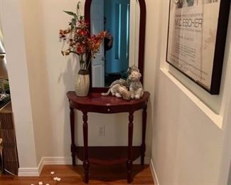 029l Half Moon Hall Table  Mirror