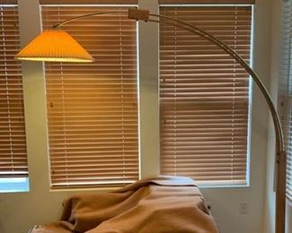 045l Wood  Brass Floor Lamp Arching