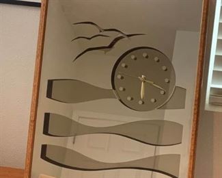 051b Abrams Designed Dimesional Designs Clock Mirror