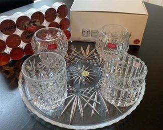 061l Cristal DArques Tea Lights  Platter