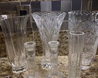 089k Vases  Crystal Candle Holders