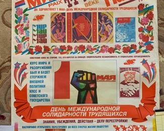 093l Russian Peace Poster Vintage