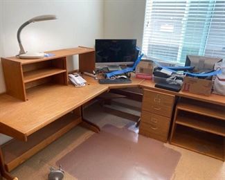 163Oak 3 Piece Office Desk