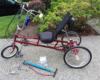 203 EZ3 Trike Recumbent Bike, Bike pump,  Misc