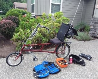 200 EZ1 Super Cruzer Recumbent Bike , Paniers, Bike Etc