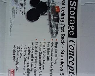 214 Concept Houseware Oval Stainless Steel Kitchen Pot Rack