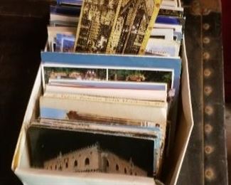 Vintage postcards with stamps