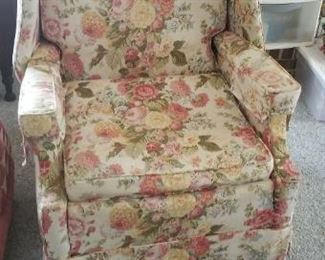 Floral chair is perfect for a reader