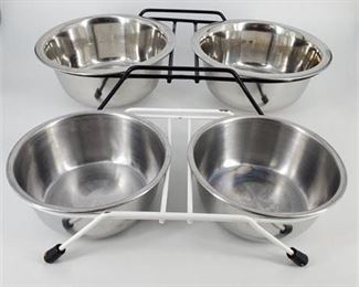 Lot 226
Double Dog Bowls w/ Stands