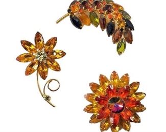 Lot 126
Vintage Rhinestone Jewelry Lot: Yellows