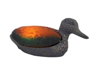 Lot 253
Duck Lamp w/ Colorful Glass Shade