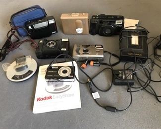 an assortment of cameras