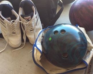 bowling balls and shoes