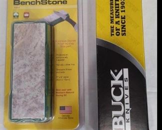 Sharpening stone and buck knife