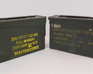 Pair of Two Metal Ammunition Boxes