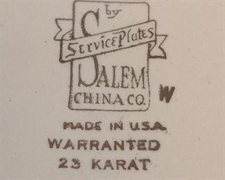 Salem China Co. 23 Karat Imperial