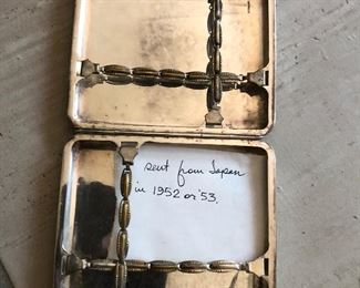 inside of sterling cigarette case