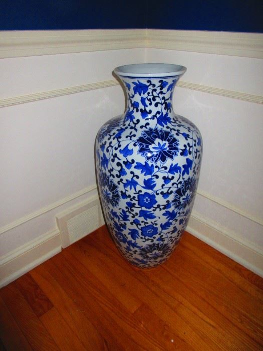 Blue & White Floor Vase $50