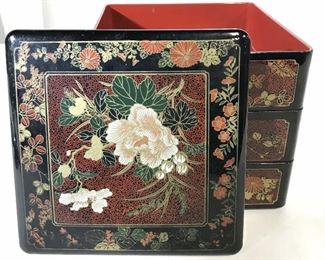 Vintage Asian Lacquered Bento Box