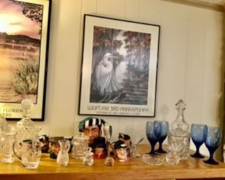Waterford, signed Florida poster, Royal  Doulton  Toby Jugs 