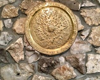 Large Aztec Mayan calendar platter