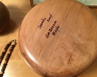 Signed maple bowl 