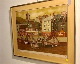 Nice vintage riverfront art