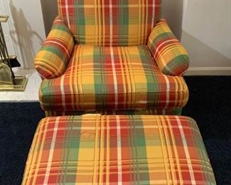 Fun Plaid Chair and Ottoman