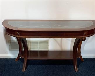 Glass Top Console Table