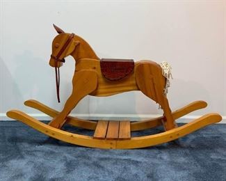 Vintage Wooden Rocking Horse