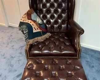Wingback Chair and Ottoman