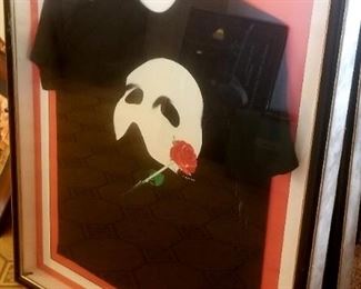 Two framed Phantom of the Opera t shirts