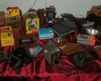 Lots of vintage cameras