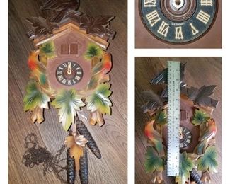 Vintage Black Forest 13” cuckoo clock $50. Now $25