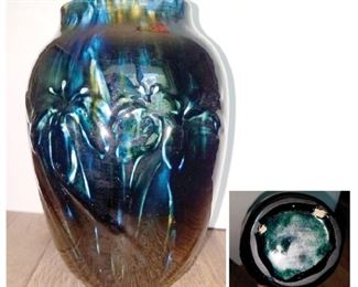 Vintage drip glaze 7.5" vase $10
