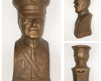WWI US Army General Pershing 7.5" coin bank dated 1918 $35