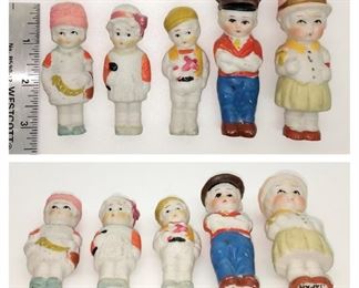 Vintage Bisque Frozen Charlotte Penny boy and girl figurines (lot of 5) $22 all 5