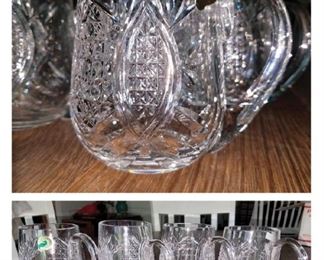 Waterford Crystal 4.5" tankard mugs $30 ea