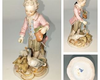 Antique 5" Victorian man with geese figurine $10