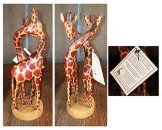Eastern Art Arcade giraffe carved wood statue 12" $12. Now $6