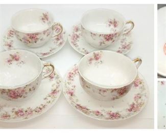 Antique Haviland 4 china teacup/saucers (1 chip) $20 all. Now $10 all