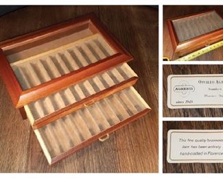 Osvaldo Agresti pen case with 2 drawers. Briarwood. Made in Florence. 13"w $125. Now $62.50