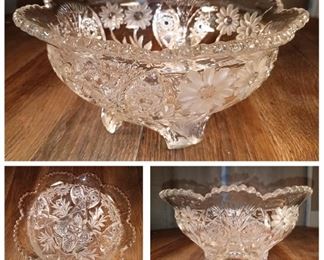 Cut crystal 11" footed bowl $30. Now $15